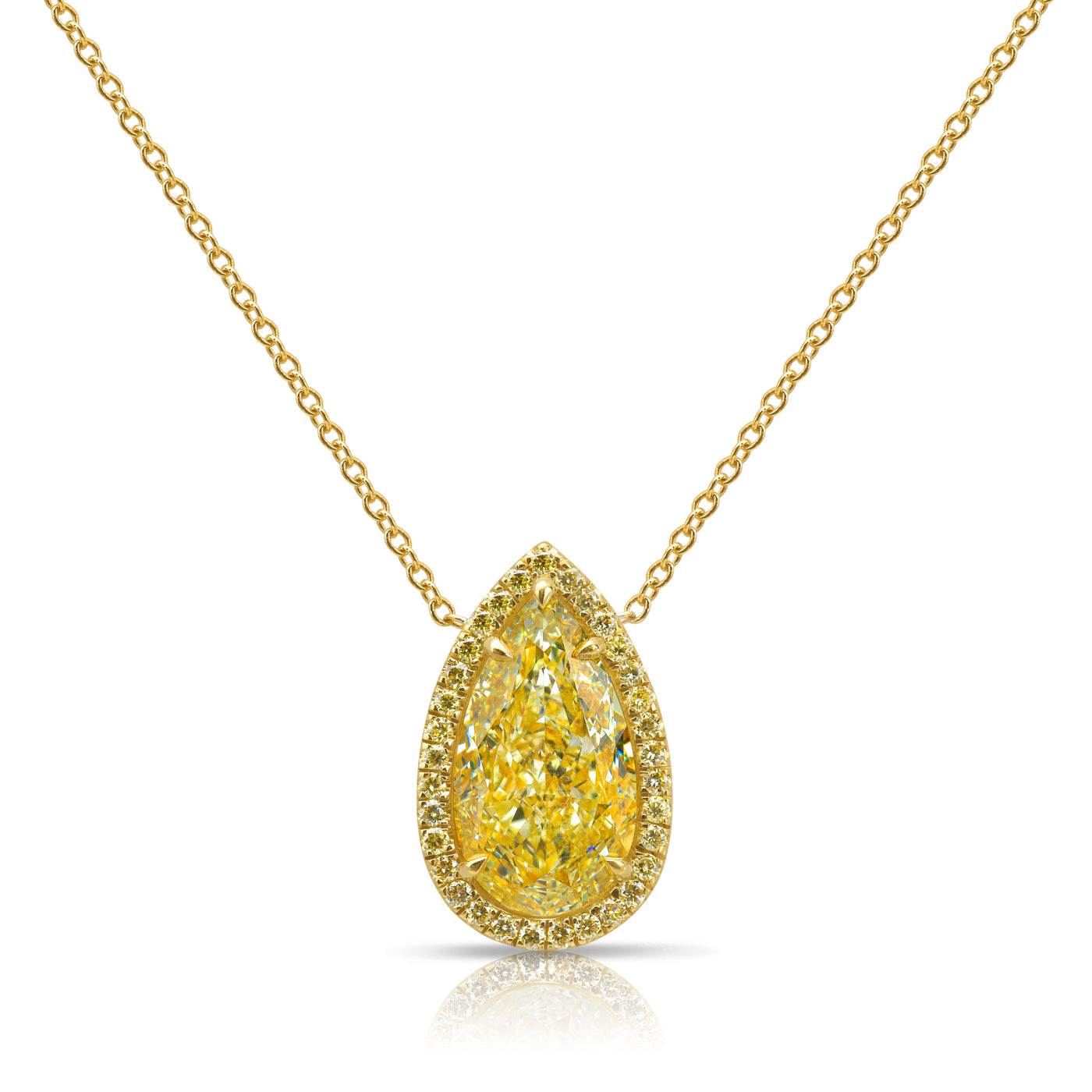 4.04ct Light Yellow Pear VS2 GIA Pendant