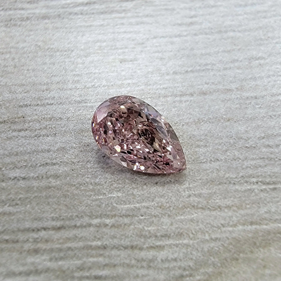 0.50ct Fancy Orangy Pink Pear Diamond Pendant SI1 GIA