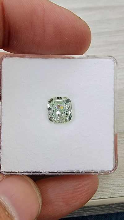 2.45ct Fancy Green Cushion SI2 GIA