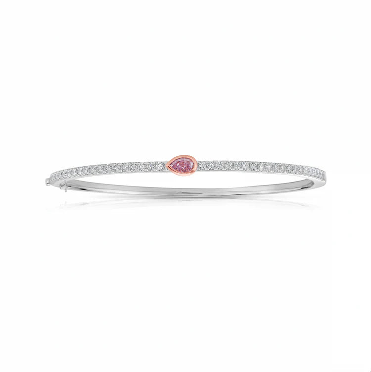 0.25ct Fancy Light Pink Pear Diamond Bangle SI1 GIA
