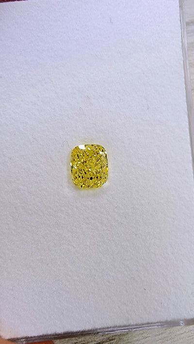 1.31ct Fancy Intense Yellow Cushion VS2 GIA