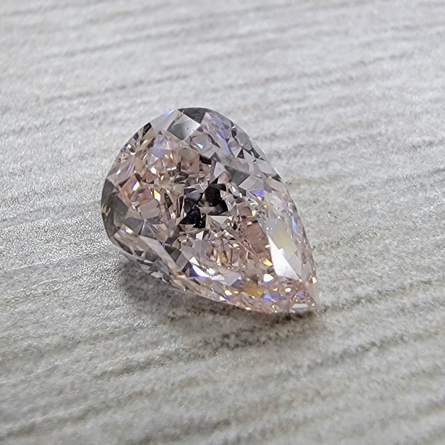 0.70ct Light Brown Pink Pear Diamond VS1 GIA