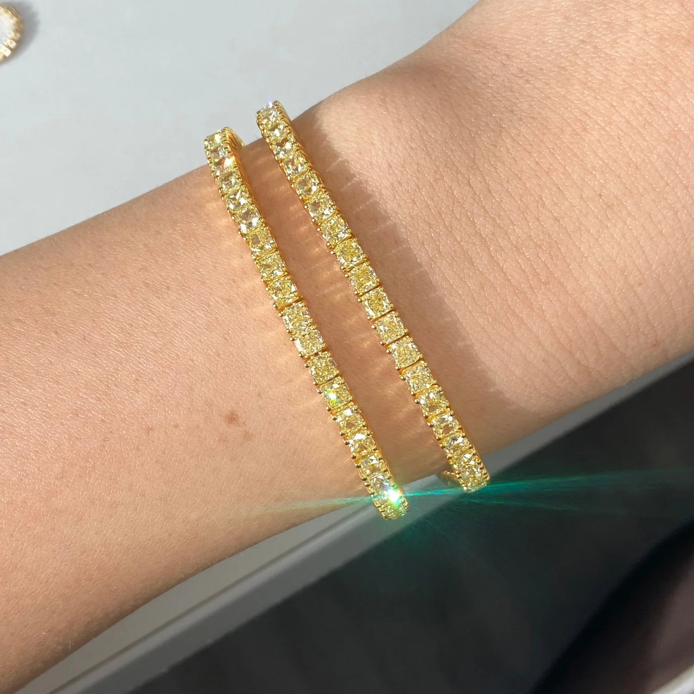 Fancy Yellow Cushion Tennis Bracelet