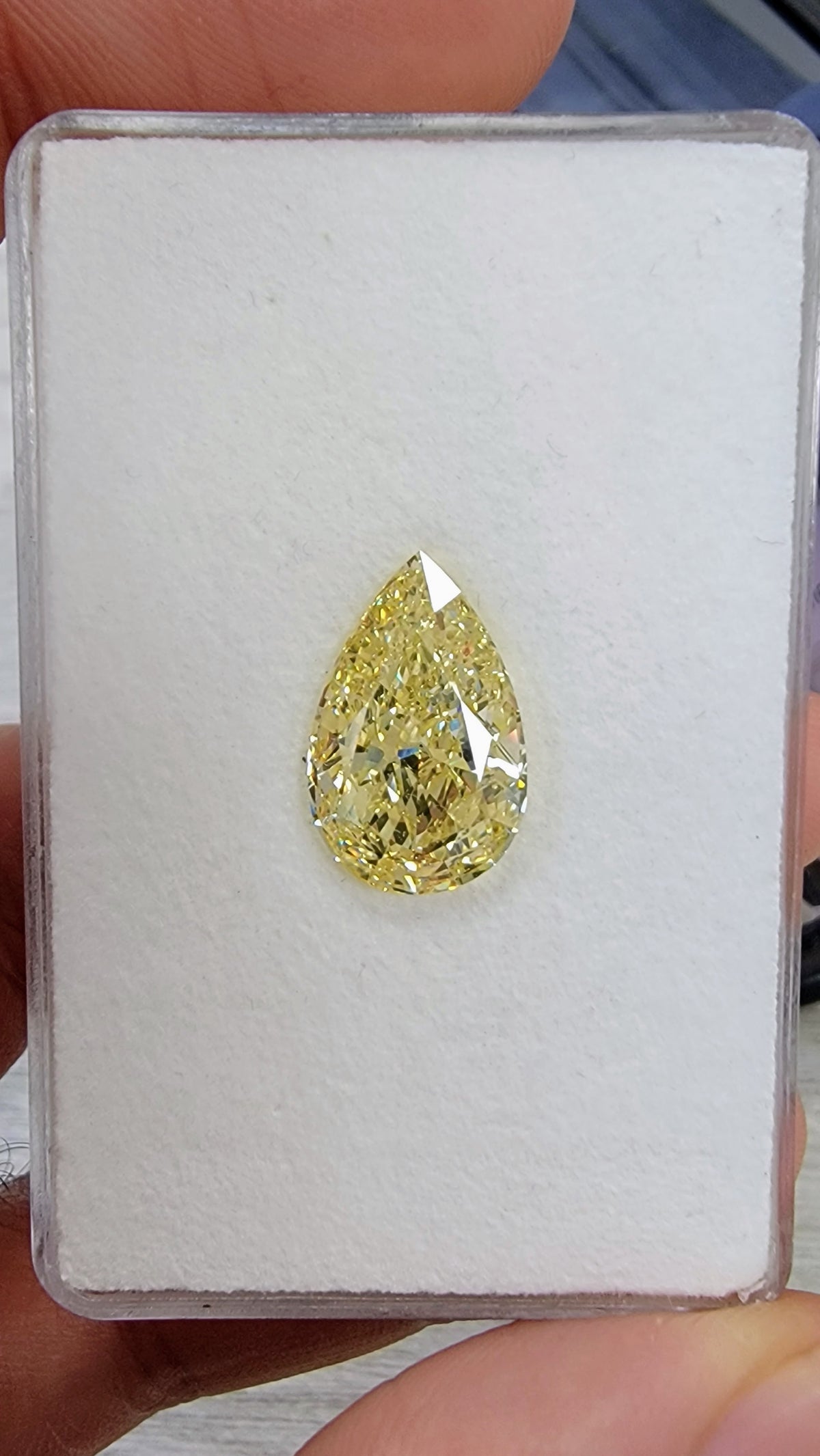 6.46ct Fancy Yellow Pear Diamond VS2 GIA