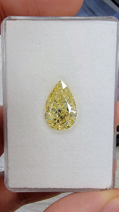 6.46ct Fancy Yellow Pear VS2 GIA