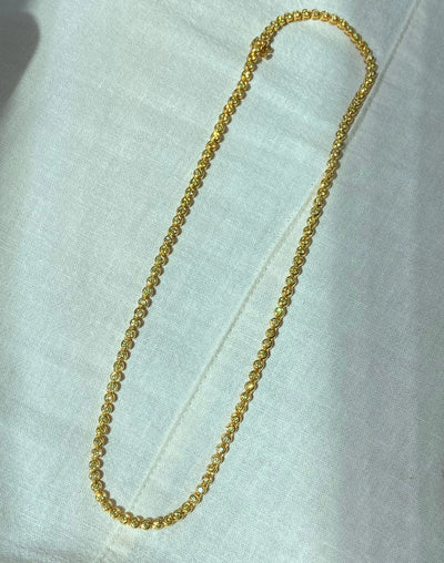 Fancy Intense Yellow Round Bezel Set Tennis Necklace
