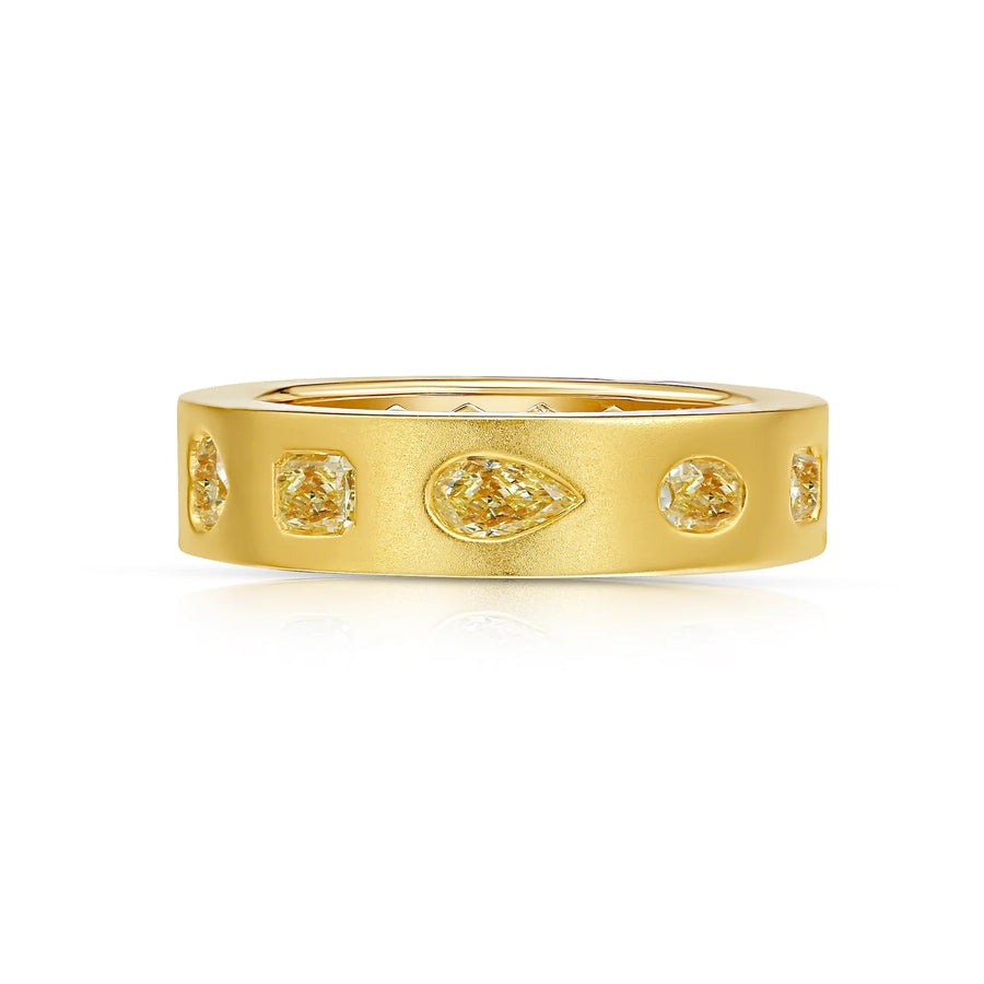 1.81ct Mixed Shape Yellow Diamond Bezel Eternity Band