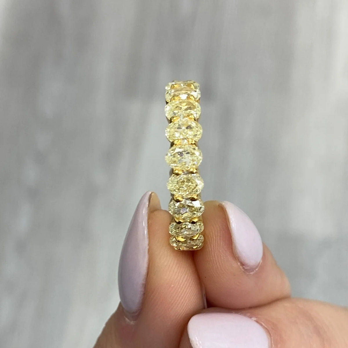 Yellow Oval Diamond Eternity Band