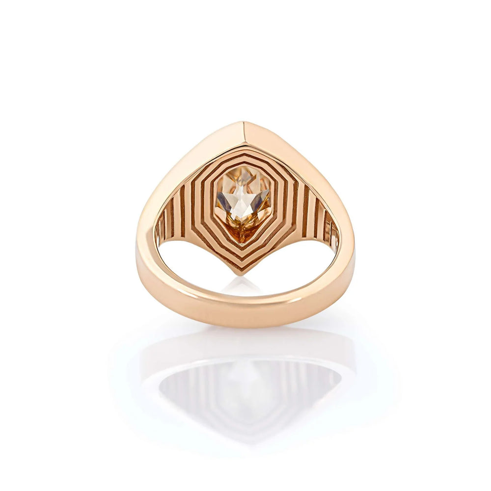 2.18ct Champagne Diamond Bezel Set  Ring