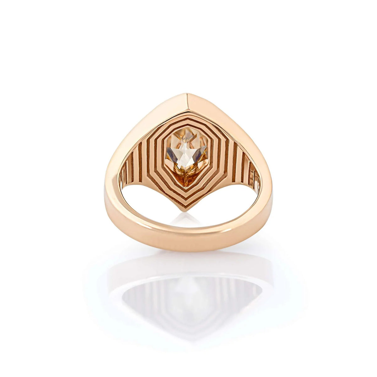 2.18ct Champagne Diamond Bezel Set  Ring