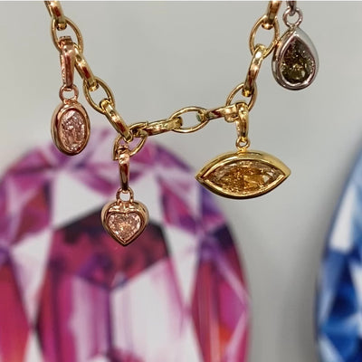 Chameleon Pear Shape Diamond Charm