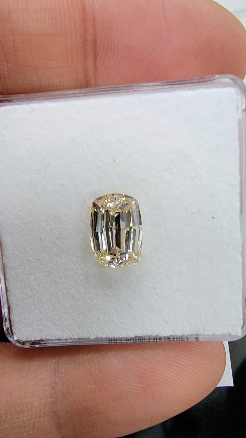 2.82ct UV (Light Brown) Cushion Step Cut Diamond SI1 GIA