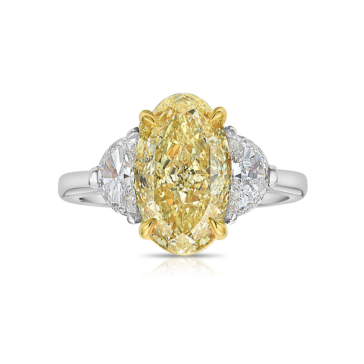 3.51ct Fancy Yellow Oval Diamond Ring VS1 GIA