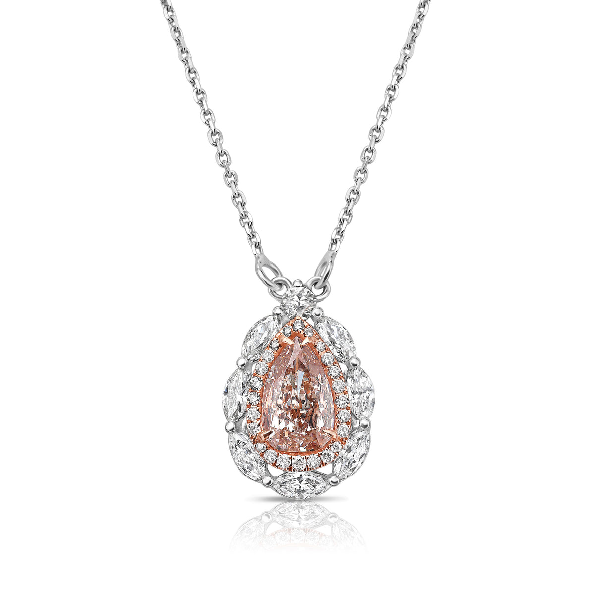 1.01ct Pink Pear Diamond Pendant SI2 GIA