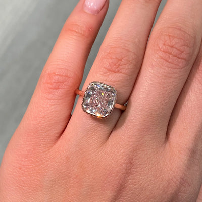 5.14ct Very Light Pink Radiant Internally Flawless GIA Ring