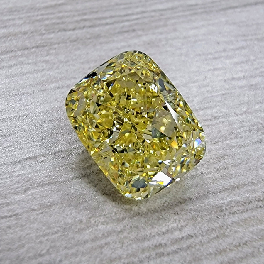 2.01ct Fancy Yellow Elongated Cushion Diamond VS2 GIA