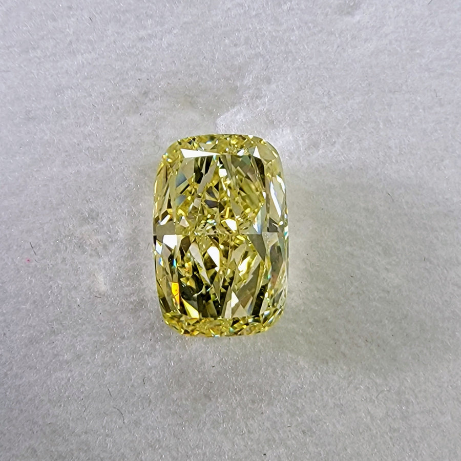 4.01ct Fancy Yellow Elongated Cushion SI2 Diamond GIA
