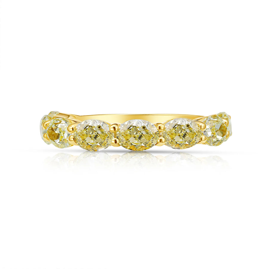 2.98ctw Fancy Yellow Oval Diamond East-West Halfway Band