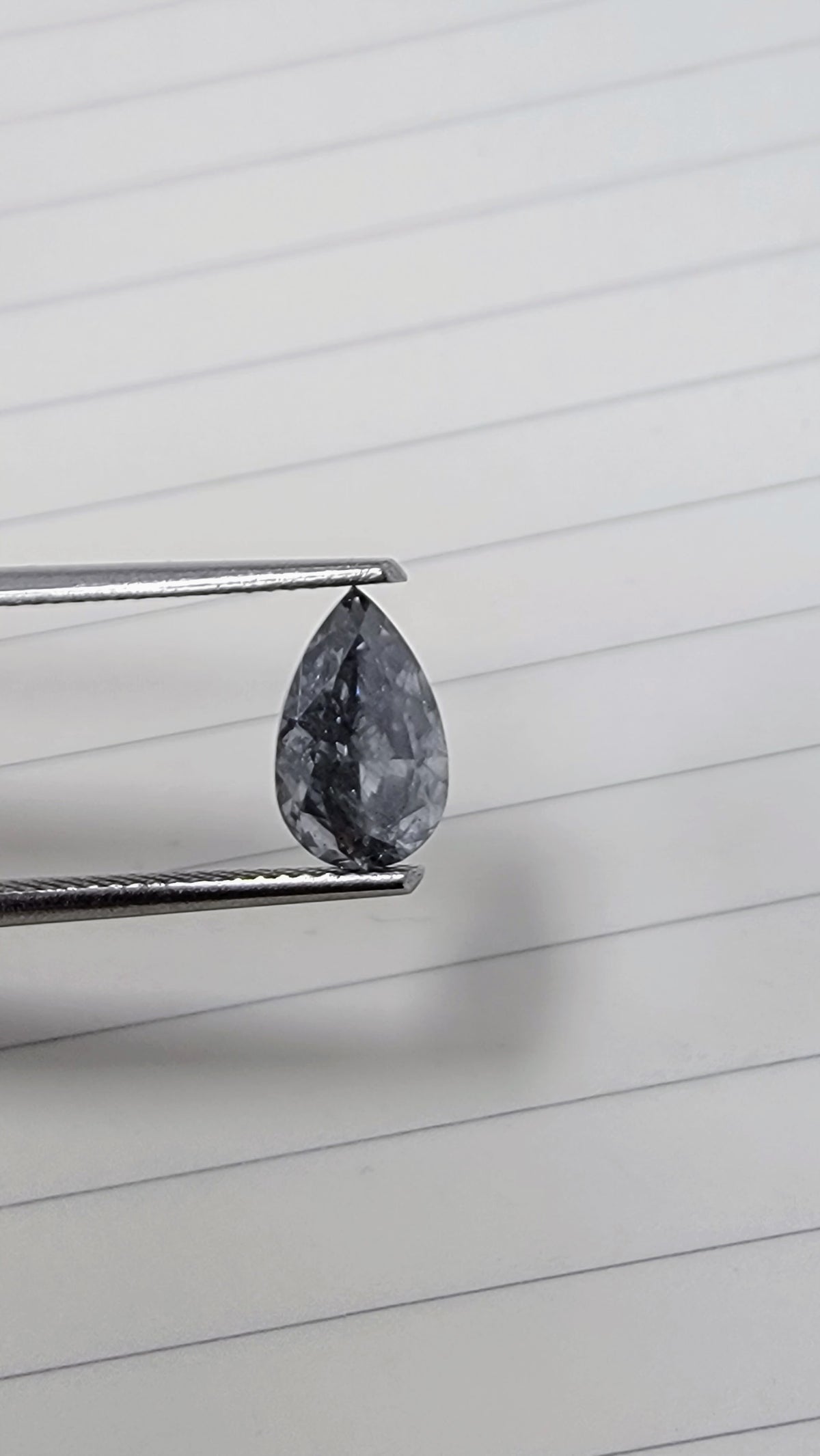 1.89ct Fancy Blue Gray Pear Diamond I2 GIA
