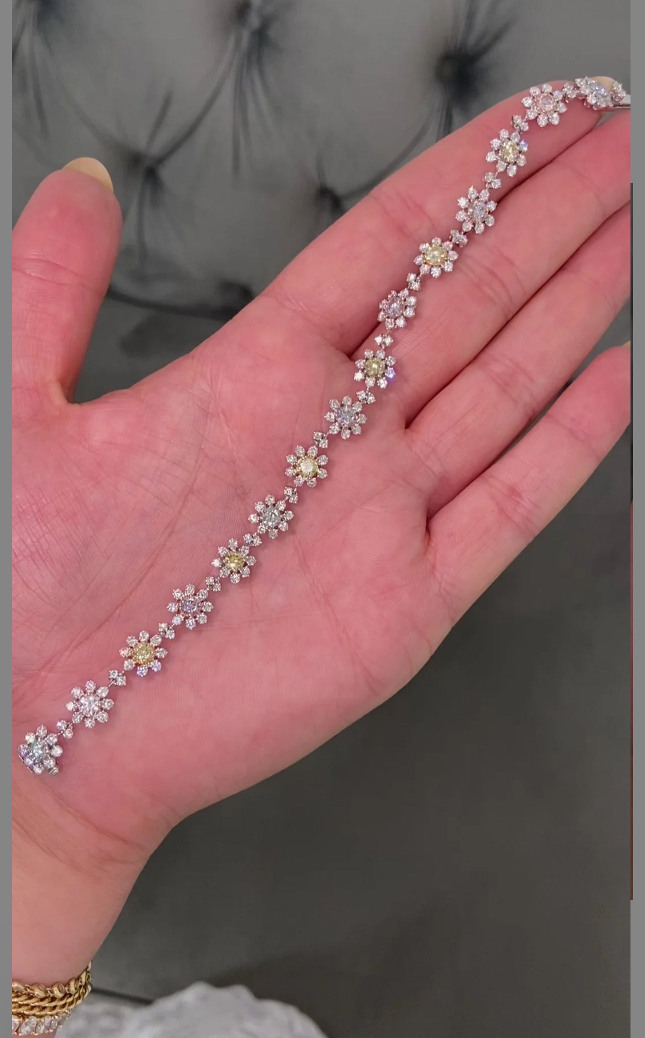 6ct Multicolor Diamond Flower Bracelet
