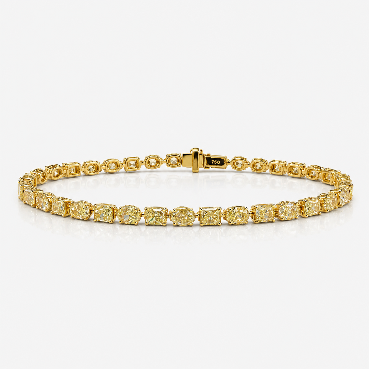 8.88ctw Alternating Radiant & Oval Yellow Diamond Tennis Bracelet