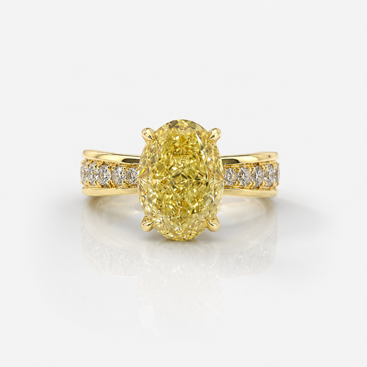 2.49ct Fancy Light Yellow Oval Diamond Ring VVS1 GIA