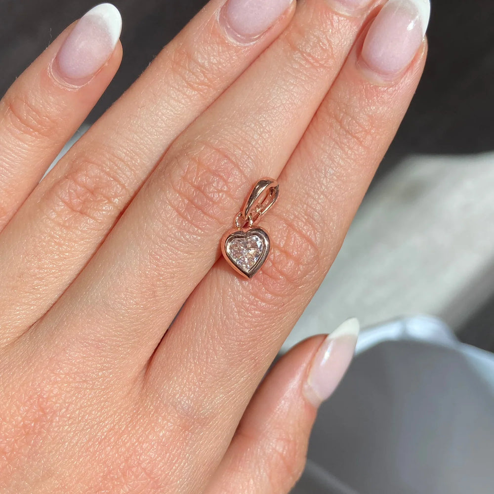 0.66ct. Pink Heart Diamond SI1 Charm GIA