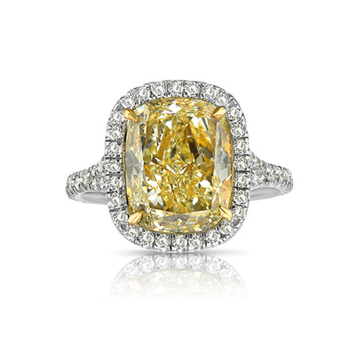 4.73ct Light Yellow Cushion VS2 GIA