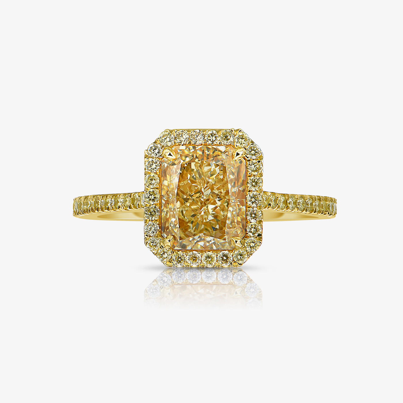 2.16ct Light Yellow Radiant VS2 GIA Ring
