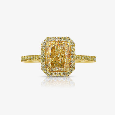 2.16ct Light Yellow Radiant VS2 GIA Ring