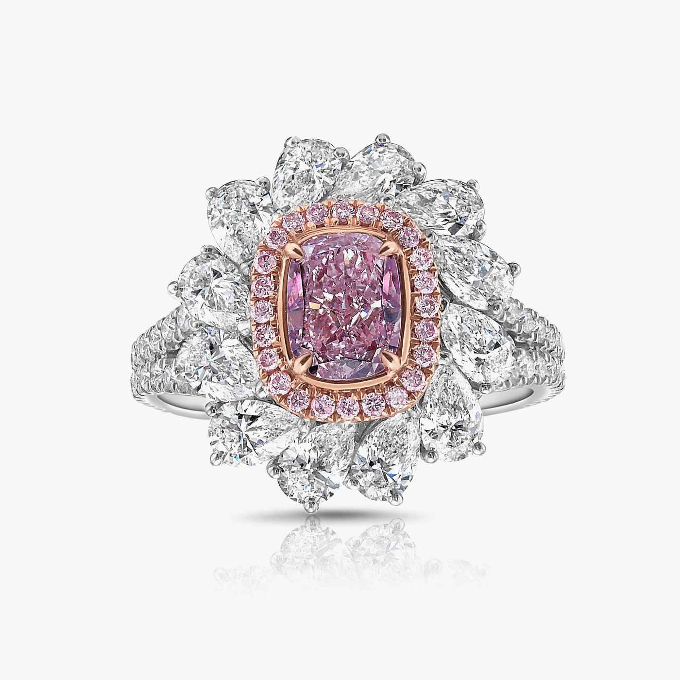 1.05ct Light Pink Elongated Cushion SI2 GIA Cocktail Ring