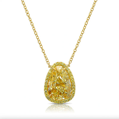 10.01ct Light Yellow Pear SI1 GIA Pendant