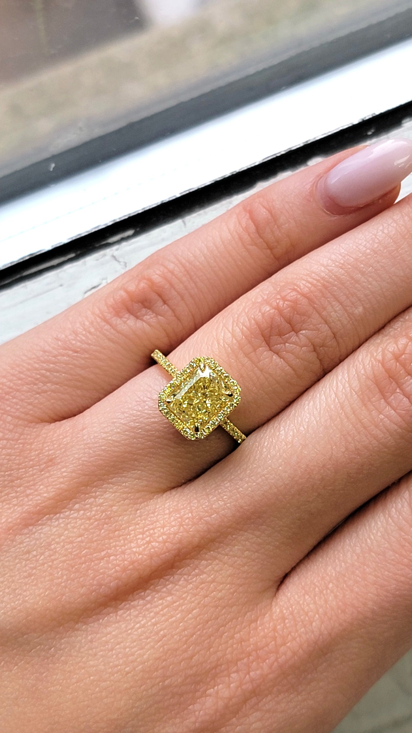 2.03 Light Yellow Radiant VS1 GIA Ring