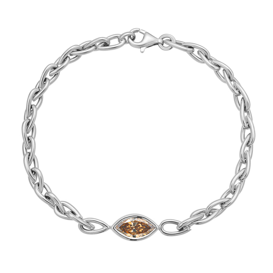 2.02ct Fancy Deep Brown-Yellow Marquise Diamond Chain Bracelet VS1 GIA