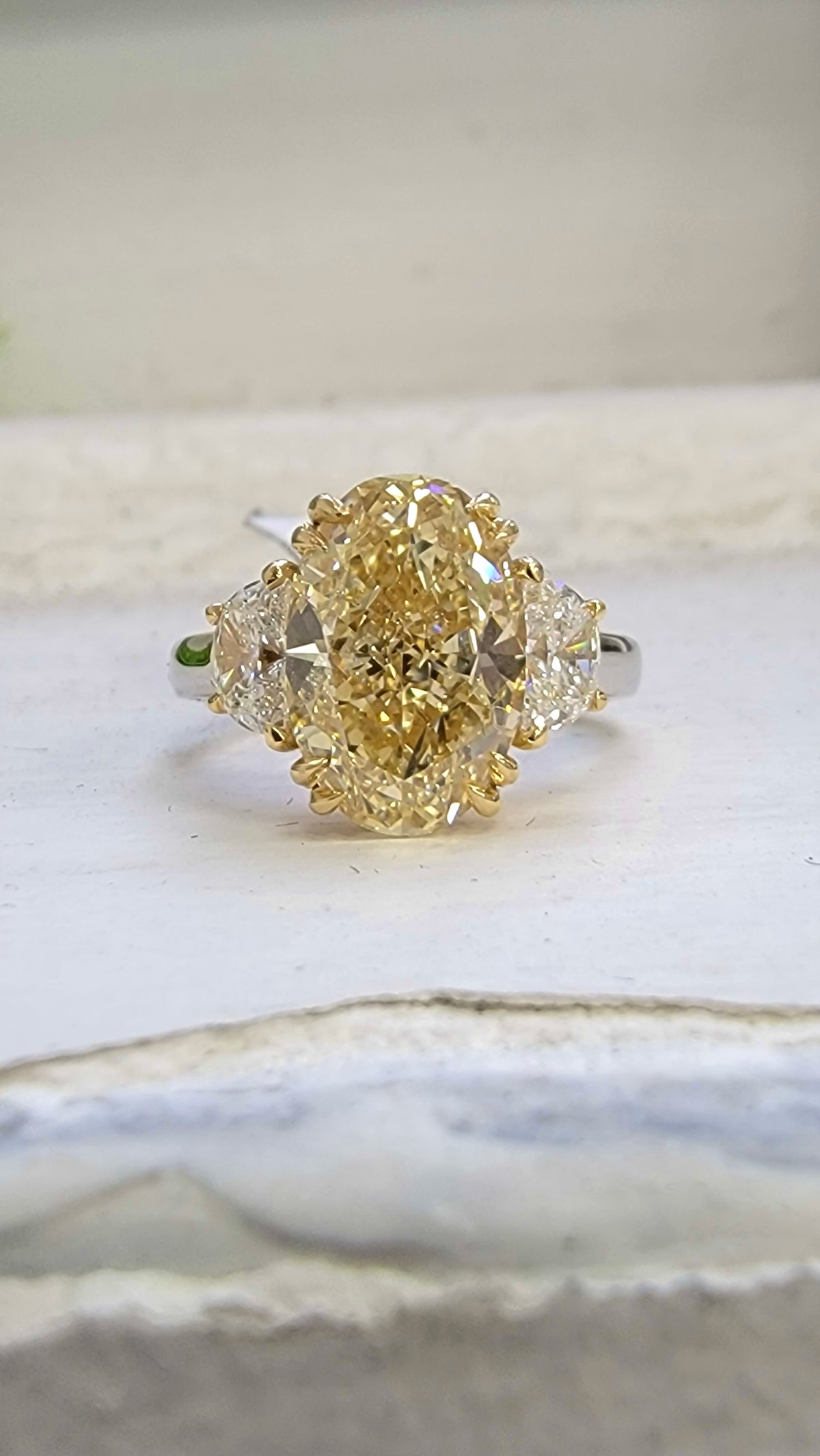 4.47ct Fancy Brownish Yellow Oval Internally Flawless Diamond Ring GIA