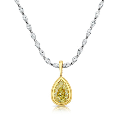 5.50ct Yellow Pear Detachable Bezel Pendant