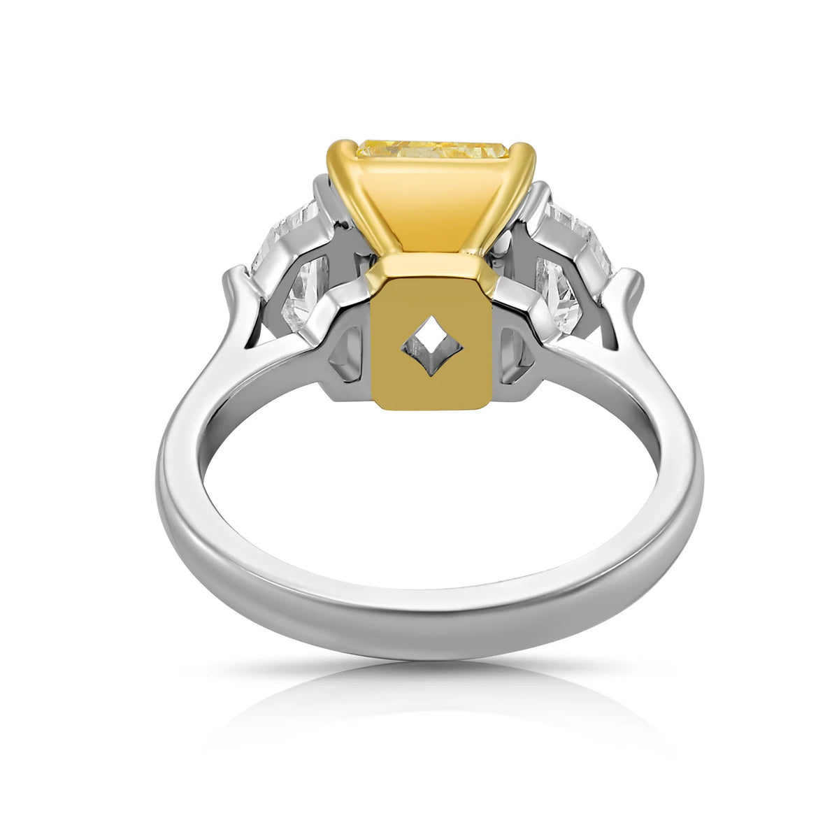 2.51ct Fancy Yellow Elongated Radiant Diamond Ring VVS2 GIA