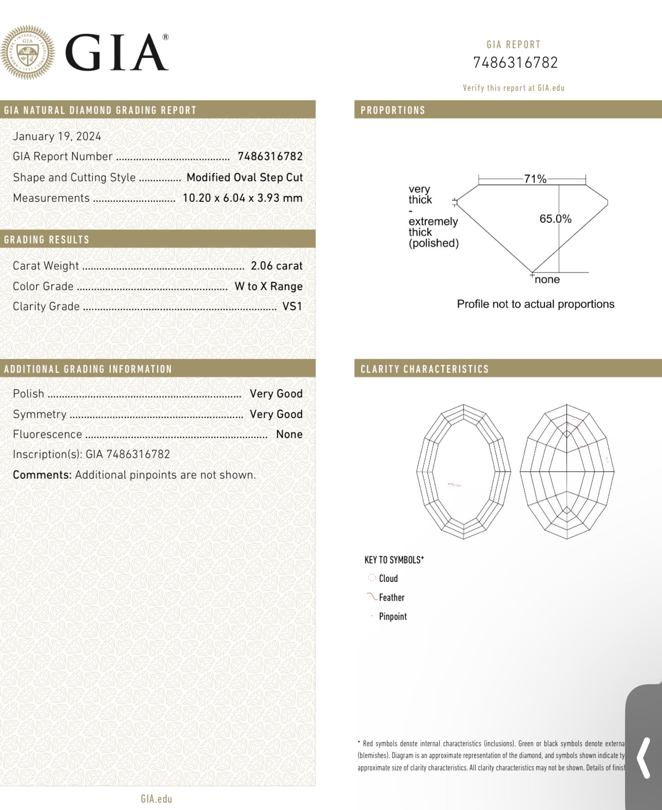 2.06ct Light Yellow Oval Step Cut VS1 GIA