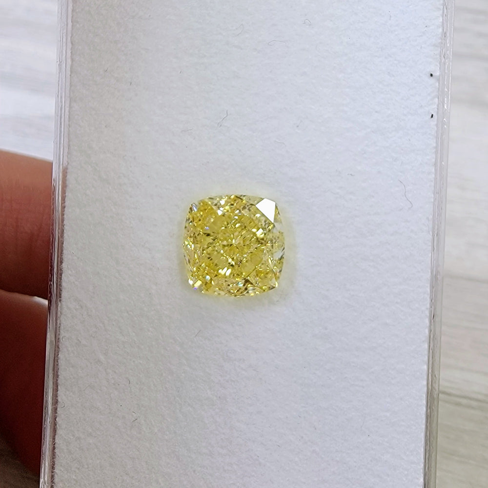 5.01ct Fancy Yellow Cushion Diamond SI1 GIA