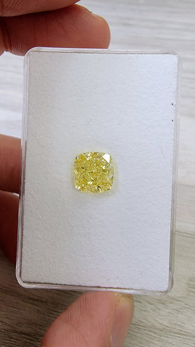 5.01ct Fancy Yellow Cushion SI1 GIA
