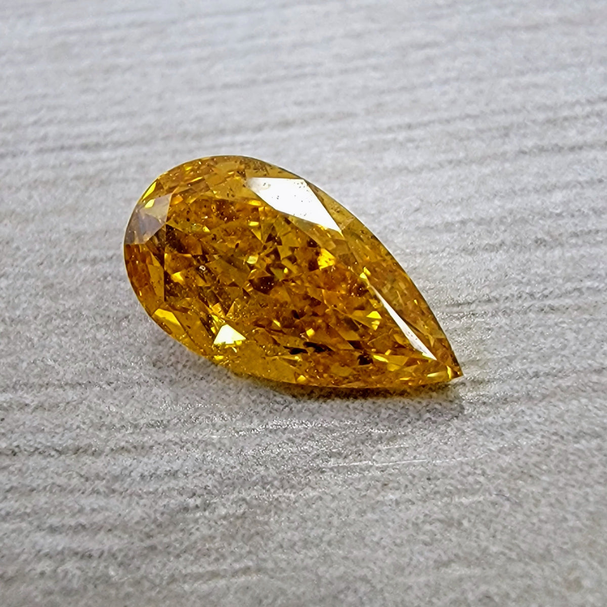1.01ct Fancy Intense Orange Yellow Pear Diamond SI2 GIA