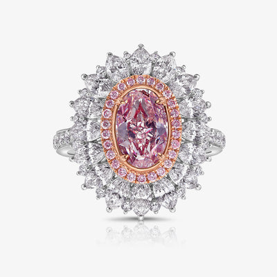 1.60ct Light Pinkish Brown Oval SI1 GIA Cocktail Ring