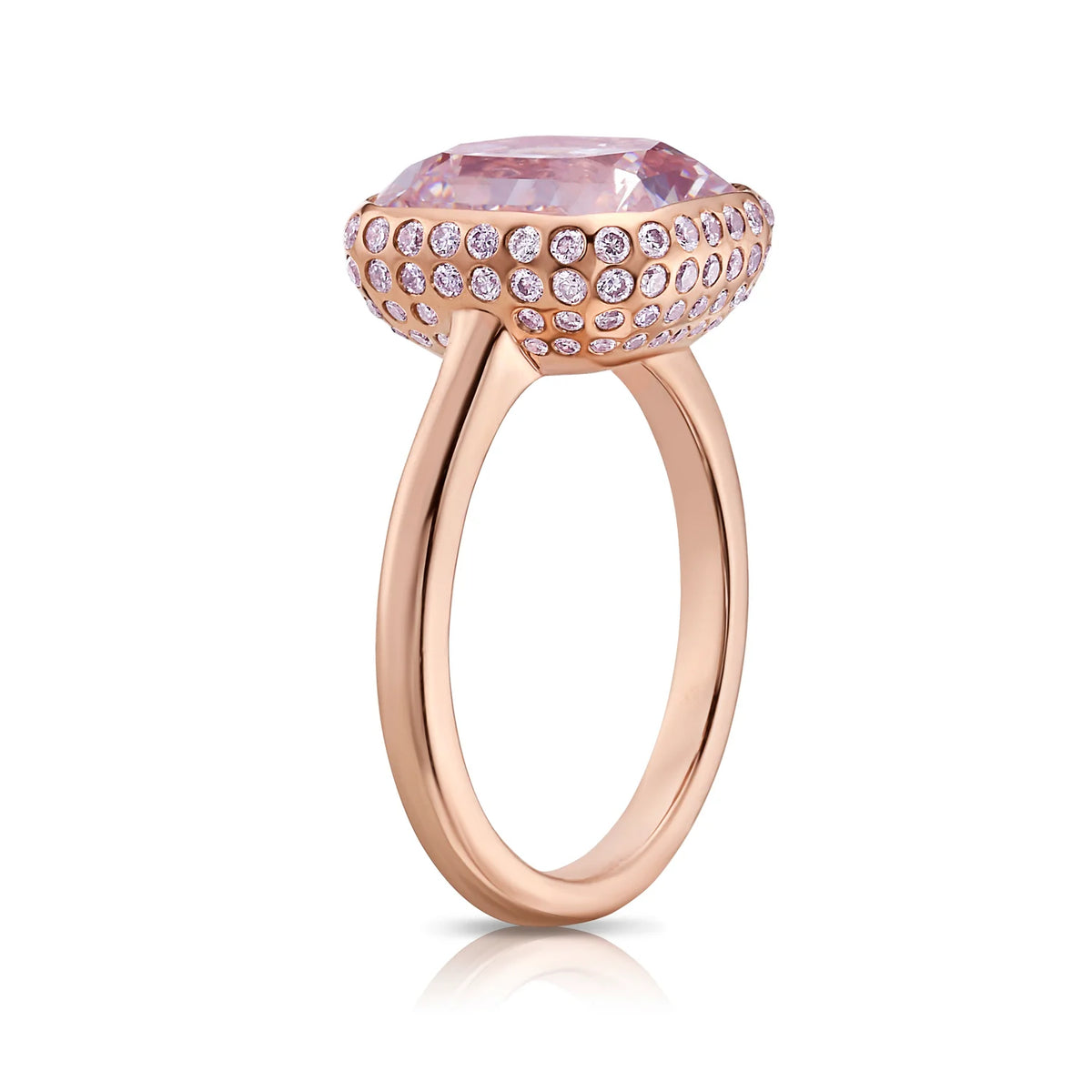 5.14ct Very Light Pink Cushion Internally Flawless Diamond Ring GIA