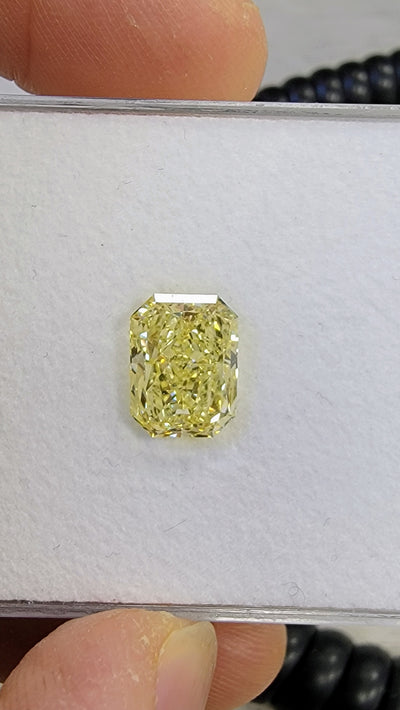 3.02ct Fancy Yellow Elongated Radiant SI1 GIA