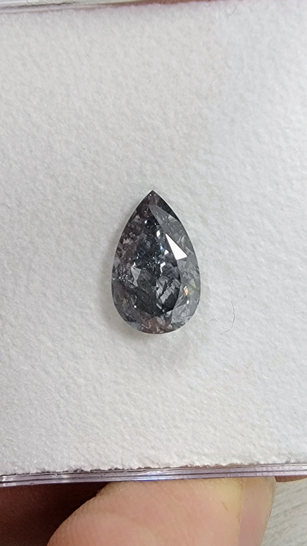 1.89ct Fancy Blue Gray Pear Diamond I2 GIA