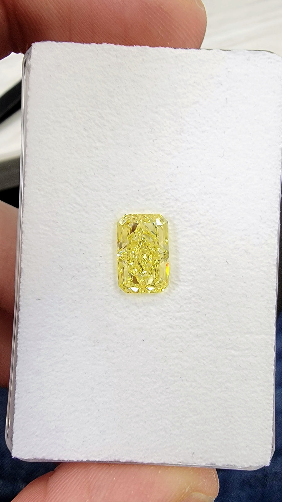 3.00ct Fancy Intense Yellow Elonagted Radiant Diamond VS1 GIA