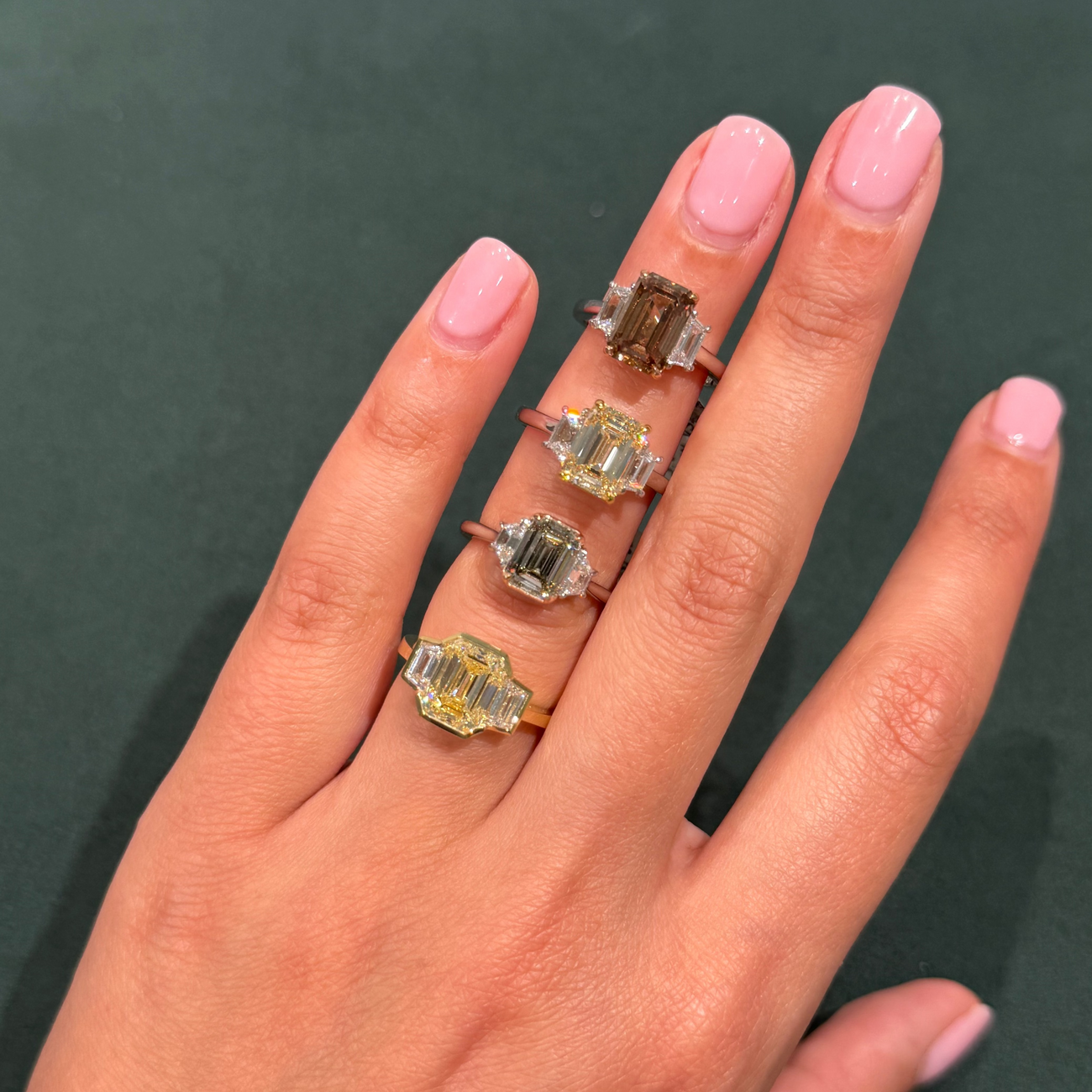 3.01ct Light Yellow Emerald Cut Diamond Ring SI1 GIA