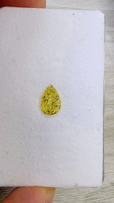 1.50ct Fancy Intense Yellow Pear VS1 GIA
