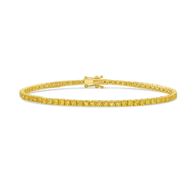 3.61ctw Fancy Intense Yellow Round Diamond Tennis Bracelet