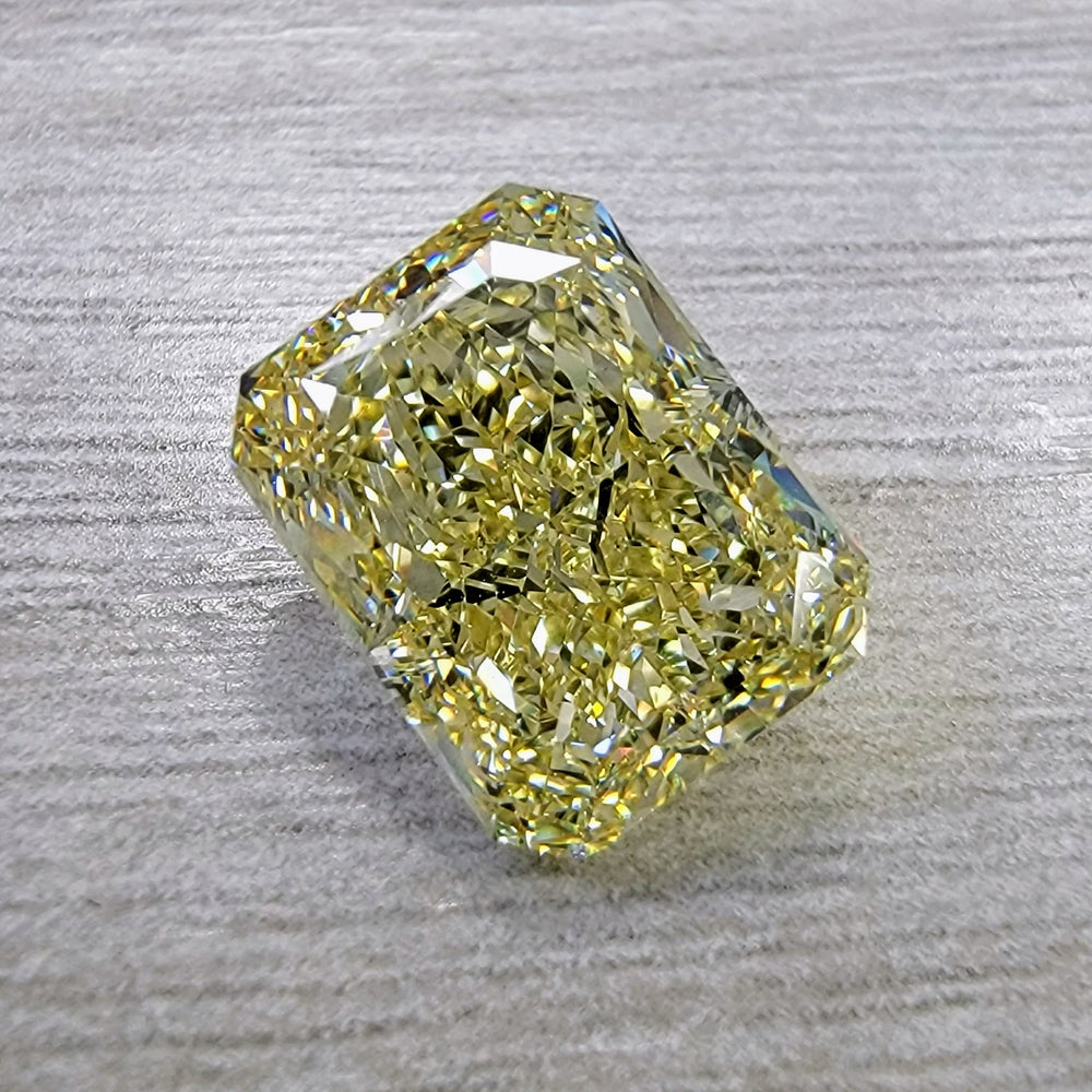 5.02ct Fancy Yellow Elongated Radiant Diamond Ring SI1 GIA